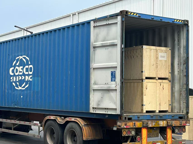 Blue shipping container